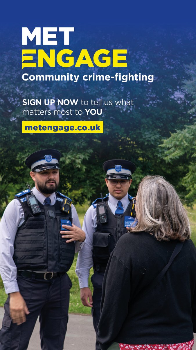 Engage with us..The Met..have your say on ward priorities. Get updates on what events the team are planning and patrols we are executing... takes just a few minutes..join your community ... GO :)..see you there #engage #metengage 
metengage.co.uk/Content/Pages/…