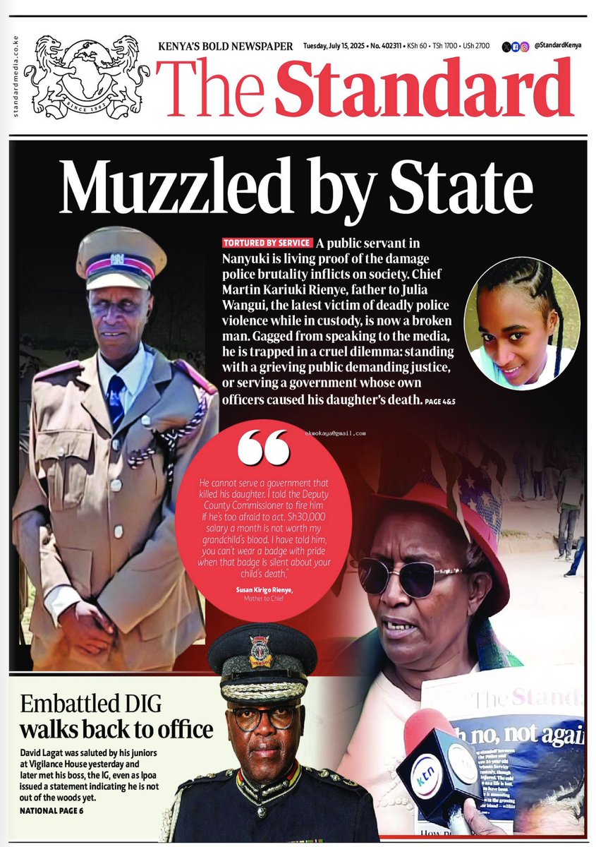 The Standard  | Tuesday 15th July 2025.