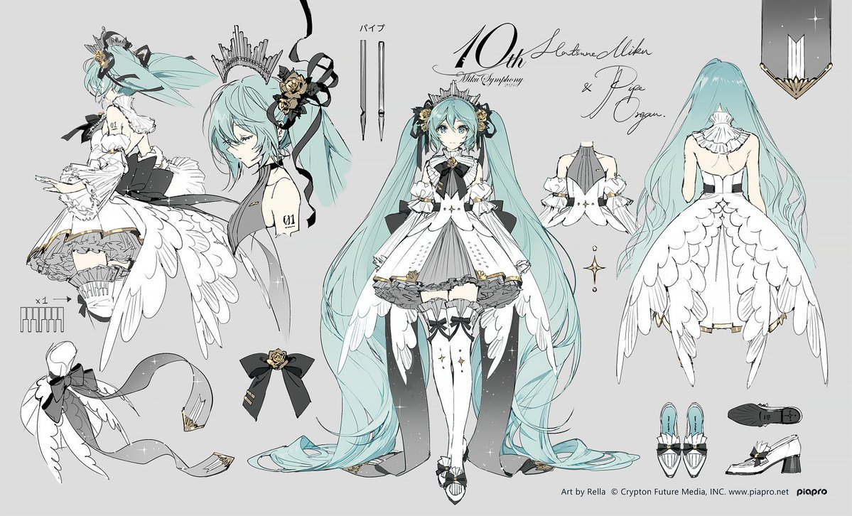 DailyNegitoro's tweet image. Day 343: Miku Symphony 10th anniversary reference sheets by Rella! #初音ミク #巡音ルカ #ネギトロ #mikuluka #VOCALOID