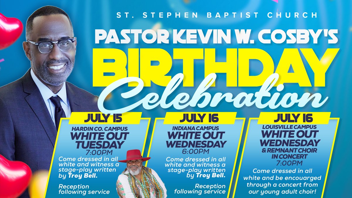 ssclive's tweet image. The celebration continues! Tomorrow we honor Pastor Kevin W. Cosby with White Out Tuesday & Wednesday. Dress in all white and join us for an unforgettable night of inspiration, laughter, and love. #WhiteOut #BirthdayCelebration @KWCosby