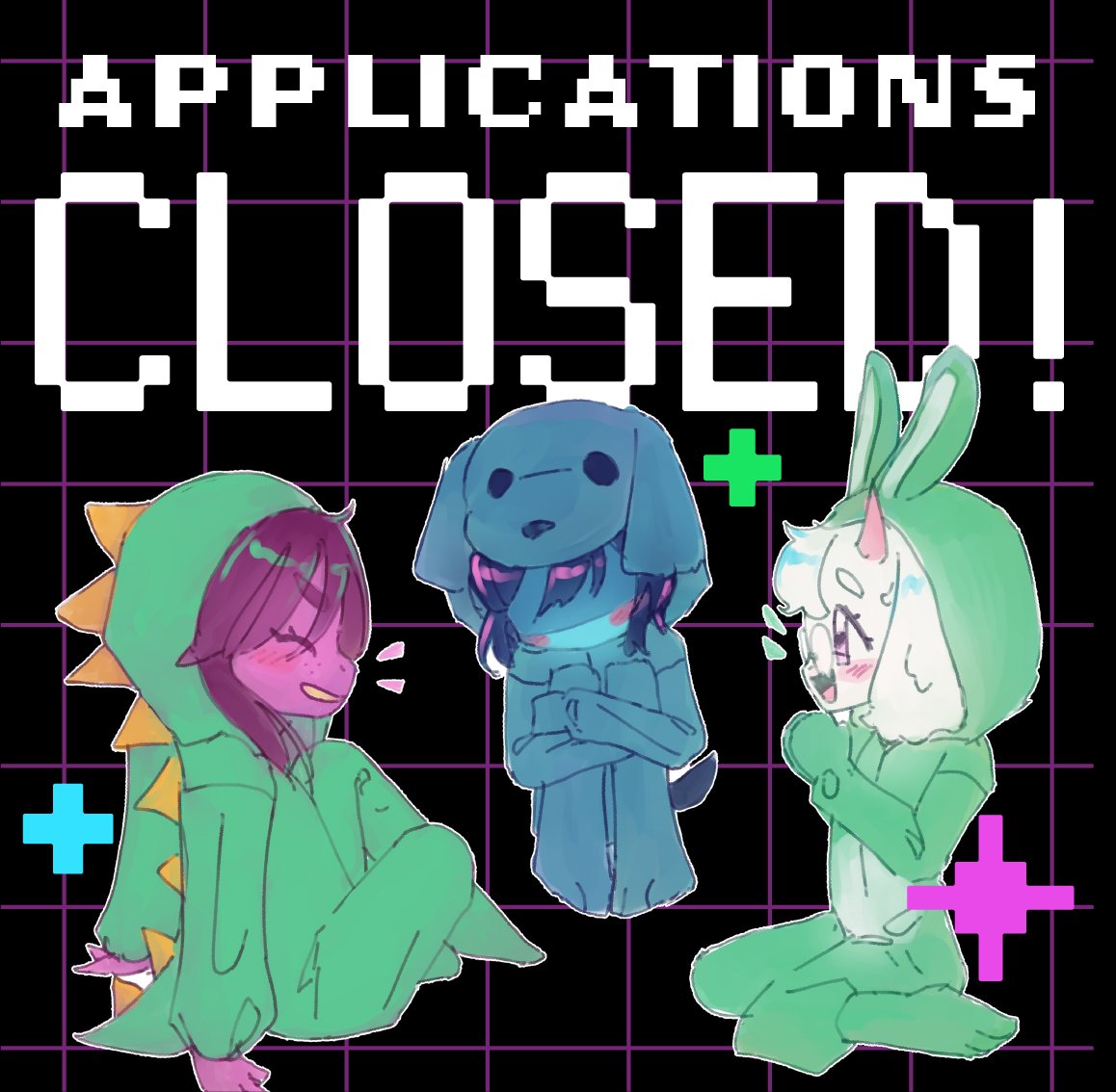 Aaaannndddd that's a wrap, everyone!! ✨

Phew, we made it! Now, allow us time to look through all of your applications! We have our work cut out for us...

Please expect to receive an email on July 28! #DELTARUNE 

🎨: sanaciity