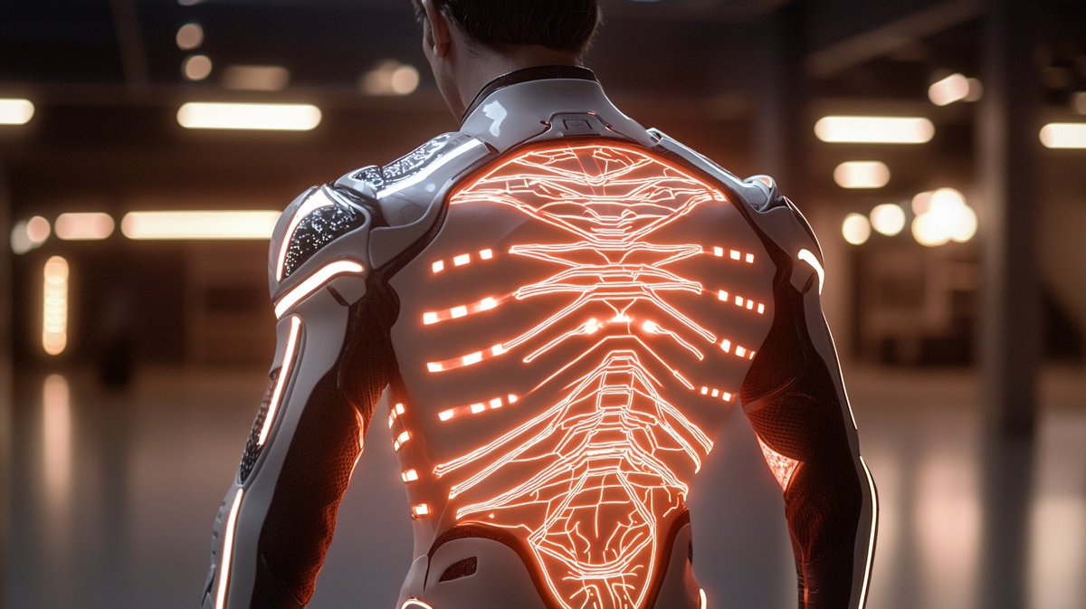 Synth_Cyborg's tweet photo. His spine wasn’t bone—it was code, glowing with every thought he couldn’t say aloud.
If your armor remembered everything… would you still wear it?
#NeuroCore #SyntheticSentience #AIArt https://t.co/cjjjselzsJ