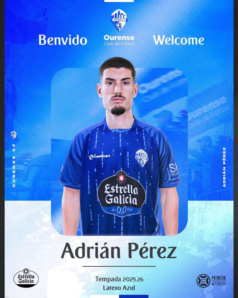 Ourense CF (@ourense_cf) on Twitter photo Bienvenido <a href="/AdriPerez_05/">Adri Pérez</a> 💙⚔️
El balear llega a Ourense desde el filial del <a href="/CDTOficial/">CD Tenerife 🏴</a>
Tras varias temporadas de formación en las inferiores del <a href="/Alaves/">Deportivo Alavés</a> llega al CD Tenerife para acabar en dinámica del primer equipo y debut en @laligahypermotion.
🤞y éxito en tu nueva 🏠🏟️ Bienvenido <a href="/AdriPerez_05/">Adri Pérez</a> 💙⚔️
El balear llega a Ourense desde el filial del <a href="/CDTOficial/">CD Tenerife 🏴</a>
Tras varias temporadas de formación en las inferiores del <a href="/Alaves/">Deportivo Alavés</a> llega al CD Tenerife para acabar en dinámica del primer equipo y debut en @laligahypermotion.
🤞y éxito en tu nueva 🏠🏟️