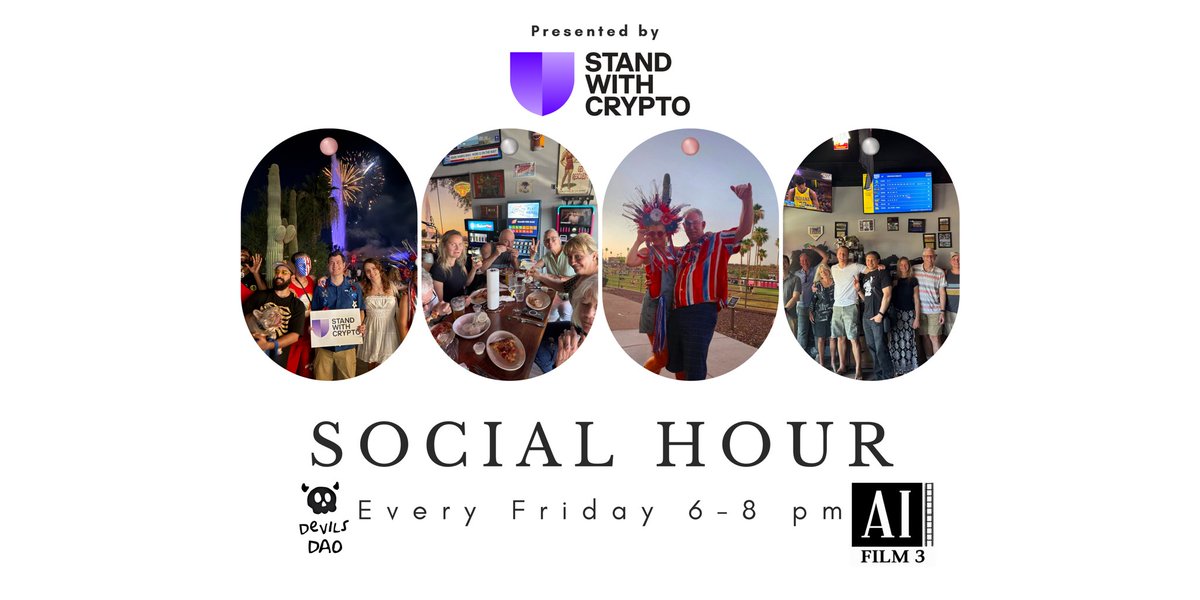 Shelton Beascochea🛡️ (@sheltonbeasco) on Twitter photo 🛡️Join us THIS FRIDAY for Crypto Social Hour! 
📅 July 18th, 6:00 PM MST @ Euro Pizza Cafe, Fountain Hills
🎯 Connect with crypto minds, AI enthusiasts & creatives
RSVP: meetup.com/stand-with-cry…
PLUS: Don't miss The AI Collective film experience TUESDAY 7/22, 6-8 PM @ Social 🛡️Join us THIS FRIDAY for Crypto Social Hour! 
📅 July 18th, 6:00 PM MST @ Euro Pizza Cafe, Fountain Hills
🎯 Connect with crypto minds, AI enthusiasts & creatives
RSVP: meetup.com/stand-with-cry…
PLUS: Don't miss The AI Collective film experience TUESDAY 7/22, 6-8 PM @ Social