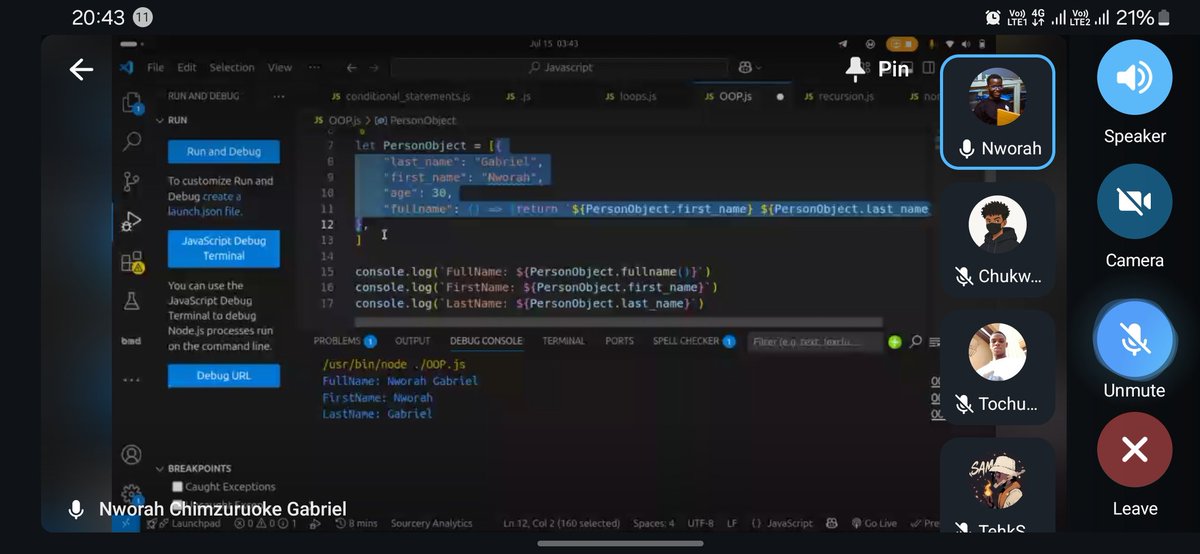 the_chibuikem's tweet photo. Day 6 of BTC Unizik @Uniziktechckub JavaScript Bootcamp 🚀.

We covered data structures like arrays, objects ... also touched on classes, constructors &amp; OOP fundamentals 🔥.

Huge thanks to our tutor @NworahGabriel 👾
And love to our sponsors @Cheric_Leo &amp; @NworahGabriel 🙌 https://t.co/LfccQXVPy8