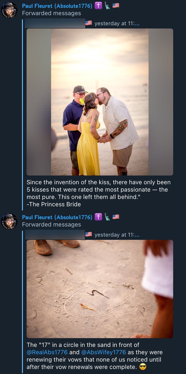 AlKapDC's tweet image. A QAnon influencer who apparently recently renewed his wedding vows with his spouse on the beach had a "17" in a circle in the sand in front of the couple during it. (Q is the 17th letter of the alphabet.)