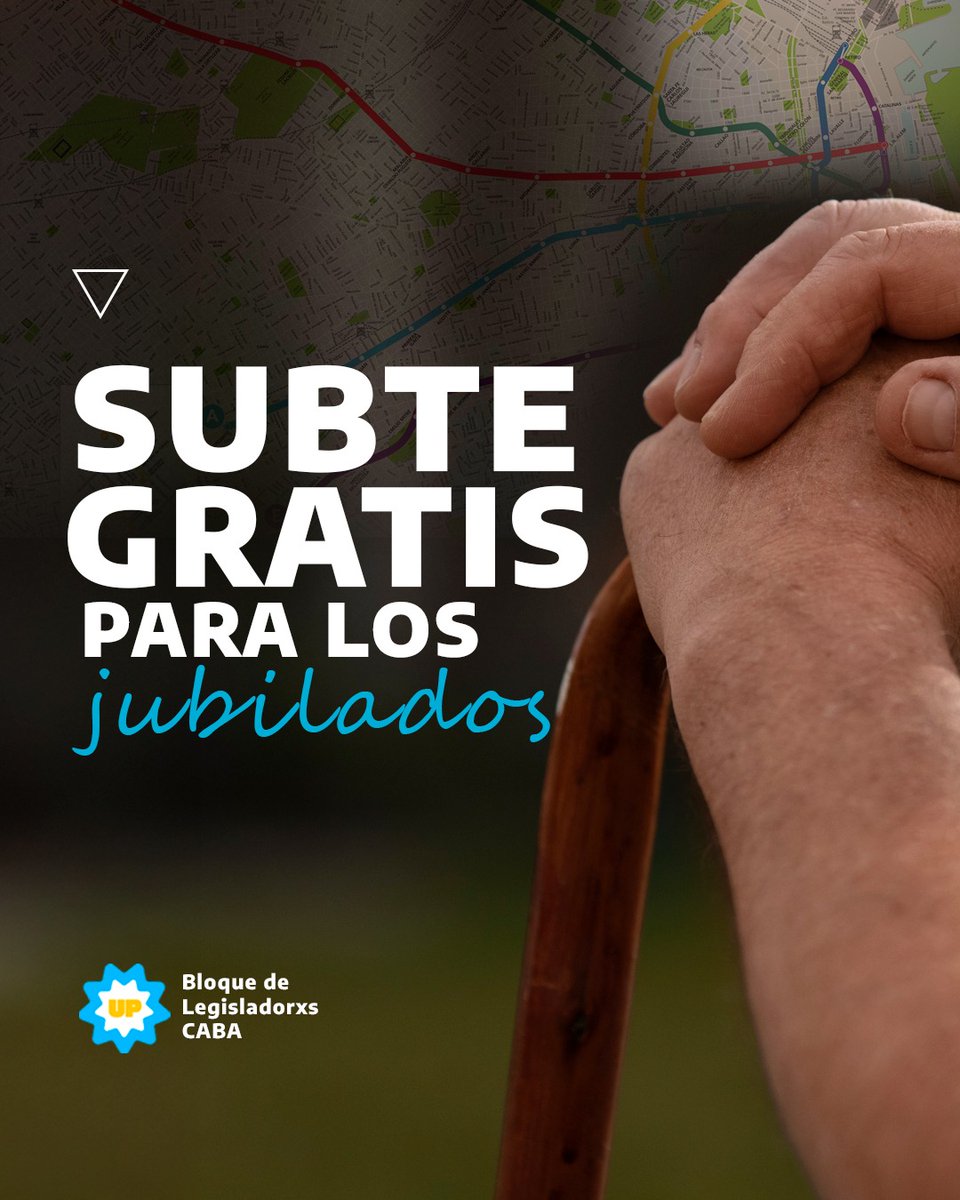 diputados_caba's tweet photo. 🚇 Vamos por el Subte gratis para jubilados y pensionados! https://t.co/EX8WqMinZ4