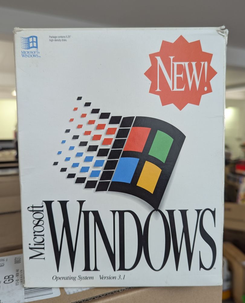 nostalnerd's tweet image. My son saw this and said "Father, why did operating systems used to come in boxes?" Sit down lad. It's time to talk pre-internet.
