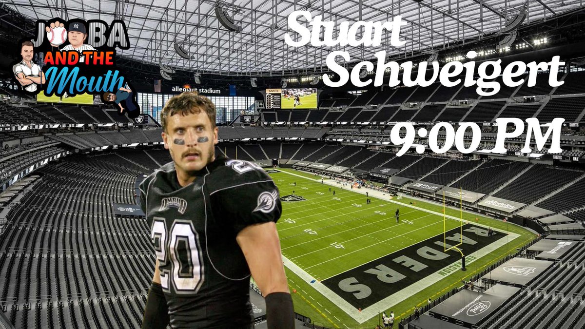 Errol Marks (@errolmarks34) on Twitter photo And for our guest on tonights show of <a href="/jobaandthemouth/">Joba and the Mouth</a>
9:00 PM ET - Former Raiders and Lions safety Stuart Schweigert <a href="/ThyButcher9/">Stuart Schweigert</a>
Tune in at 7:30 PM ET for another great show of
<a href="/jobaandthemouth/">Joba and the Mouth</a>
YouTube - youtube.com/watch?v=AX1vRB…
#NFL #NFLTwitter #SportsRadio And for our guest on tonights show of <a href="/jobaandthemouth/">Joba and the Mouth</a>
9:00 PM ET - Former Raiders and Lions safety Stuart Schweigert <a href="/ThyButcher9/">Stuart Schweigert</a>
Tune in at 7:30 PM ET for another great show of
<a href="/jobaandthemouth/">Joba and the Mouth</a>
YouTube - youtube.com/watch?v=AX1vRB…
#NFL #NFLTwitter #SportsRadio