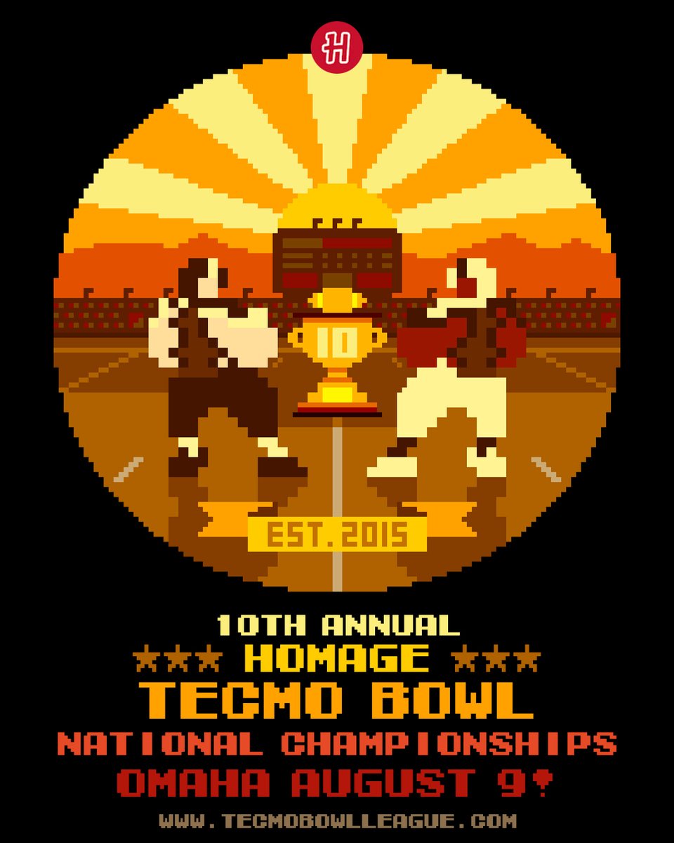 WE FOUND THE PERFECT FIT! 👕🏆 

Very proud to welcome <a href="/HOMAGE/">HOMAGE</a> as Title Sponsor of the 10th Annual #TecmoBowl National Championships! 48 players. OG Consoles. Big Prizes &amp; Special Guests! 🕹️🏈

Limited player spots remain...Sign up now &amp; get exclusive perks!