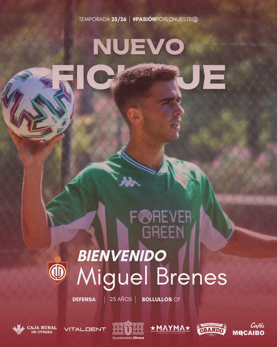 ✍️ 𝐎𝐅𝐈𝐂𝐈𝐀𝐋 | 𝐌𝐢𝐠𝐮𝐞𝐥 𝐁𝐫𝐞𝐧𝐞𝐬, nuevo jugador del #CDUtrera 🔝

⚡️¡Vamos a por todas, Brenes! 😉

#BienvenidoMiguelBrenes
#PasiónPorLoNuestro | #CDUtrera