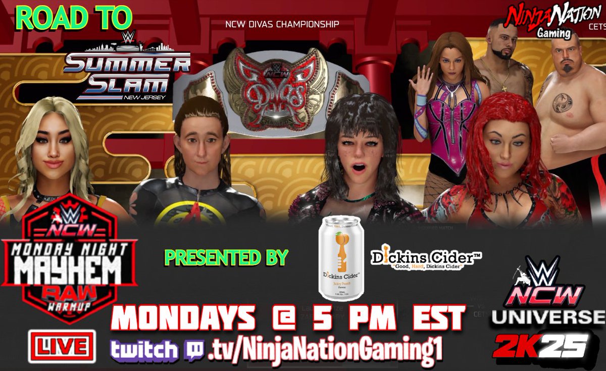 its time for some MAYHEM!!!!
"MONDAY NIGHT MAYHEM" IS LIVE!
Tonight the NCW championship is surrounded by controversy &amp; challengers!
How Far will the Tribal Chief go to stay champion ? 
JOIN US RIGHT NOW LIVE ON #WWE2K25 !
🔴👉twitch.tv/ninjanationgam…
#Wrestling #wwe #NCW #live