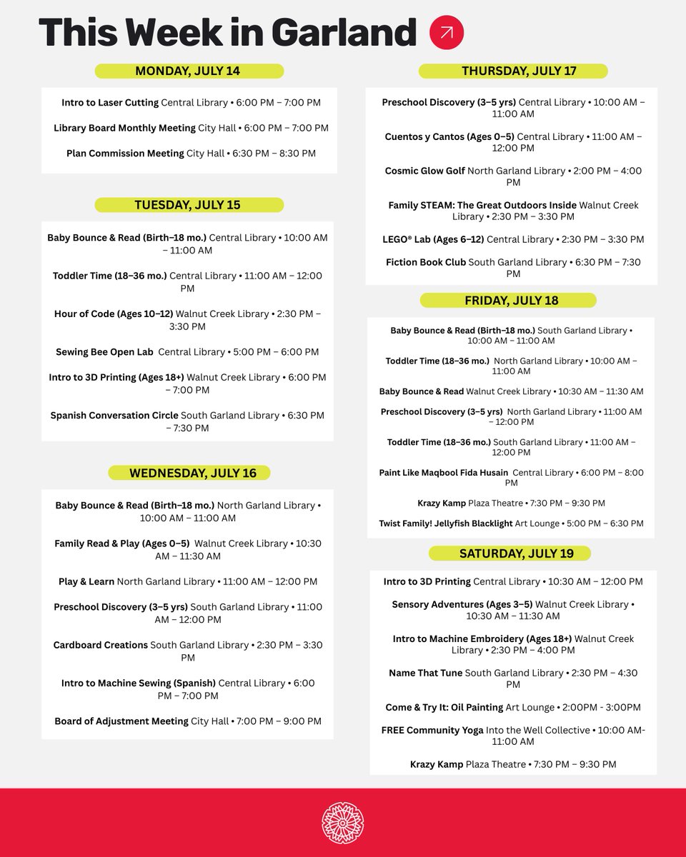 Check out what's happening around town this week! 📅