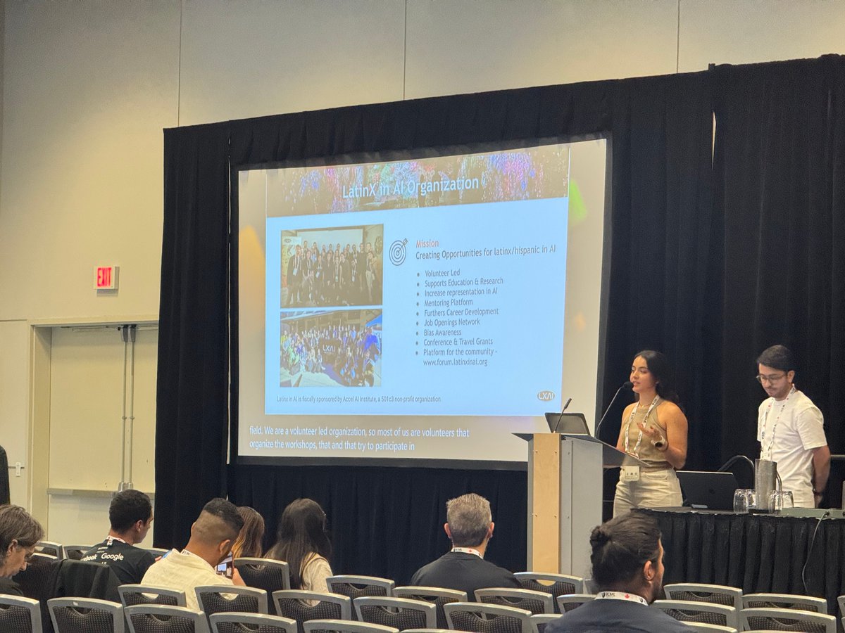 _LXAI's tweet image. Our morning session at the Latinx in AI (LXAI) workshop at [ICML] Int&apos;l Conference on Machine Learning was amazing!

Thank you to all the presenters! We’re excited to continue with the afternoon session - starting now!