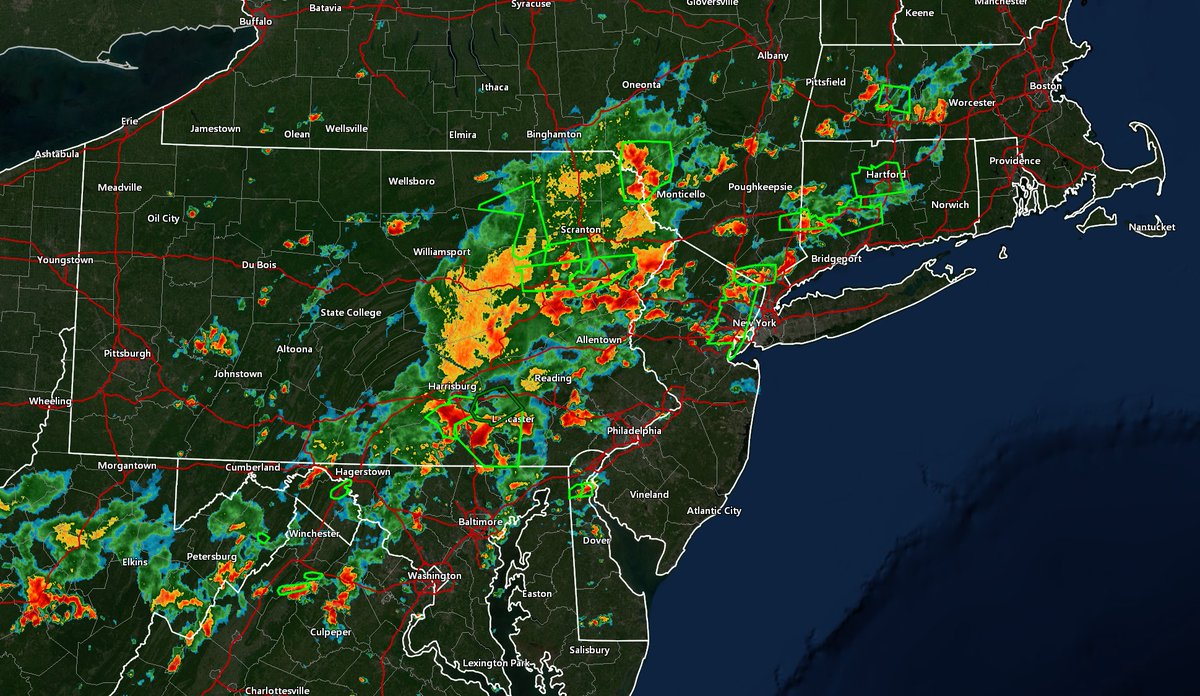 An outbreak of flash flooding is underway across parts of the Northeast this afternoon.

Scattered Flash Flood Warnings have been issued with clusters and masses of rain/storms. The flood threat will only increase from this point forward until the rain moves out of the region.

A