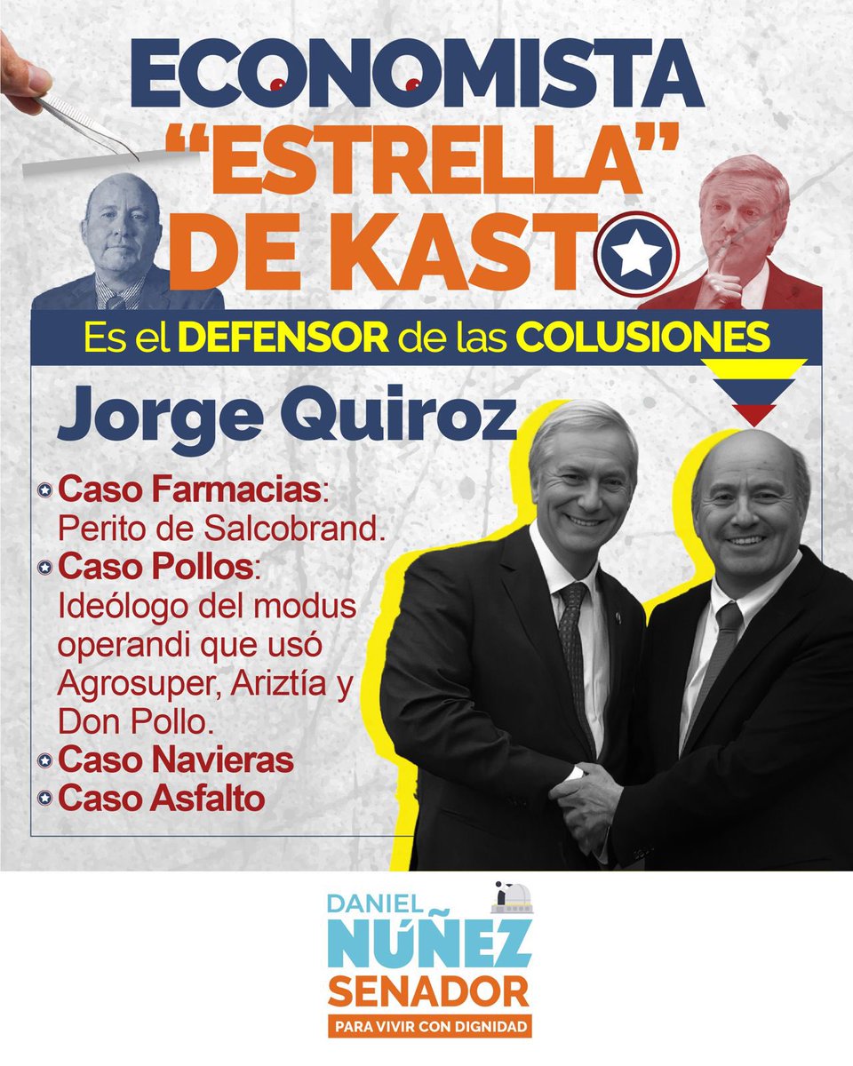 🛑Alto en colusión 🛑

Este es curriculum de Jorge Quiroz, economista “estrella” de Kast