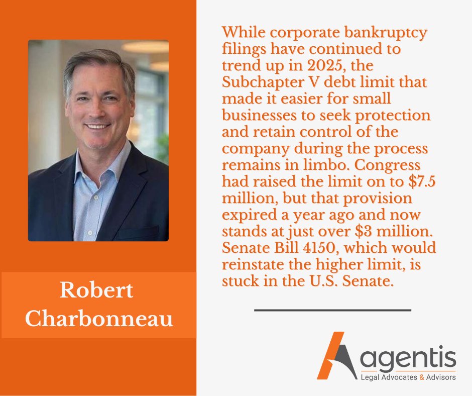 AgentisLaw's tweet photo. Subchapter V lower limit — a year later https://t.co/Xfi2XbCuMc