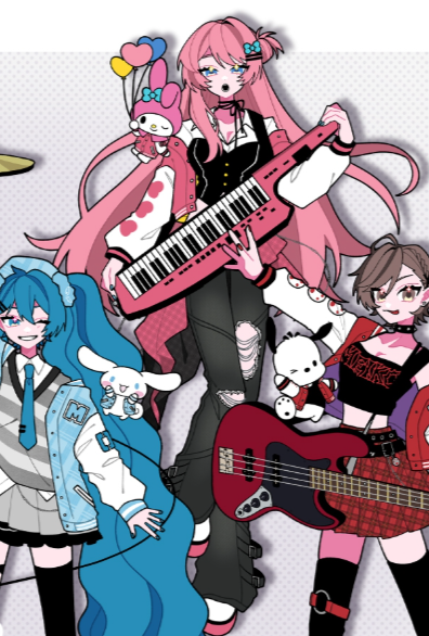 DailyNegitoro's tweet image. Day 346: Piapro character x sanrio characters instrument themed visual! #初音ミク #巡音ルカ #ネギトロ #mikuluka #VOCALOID