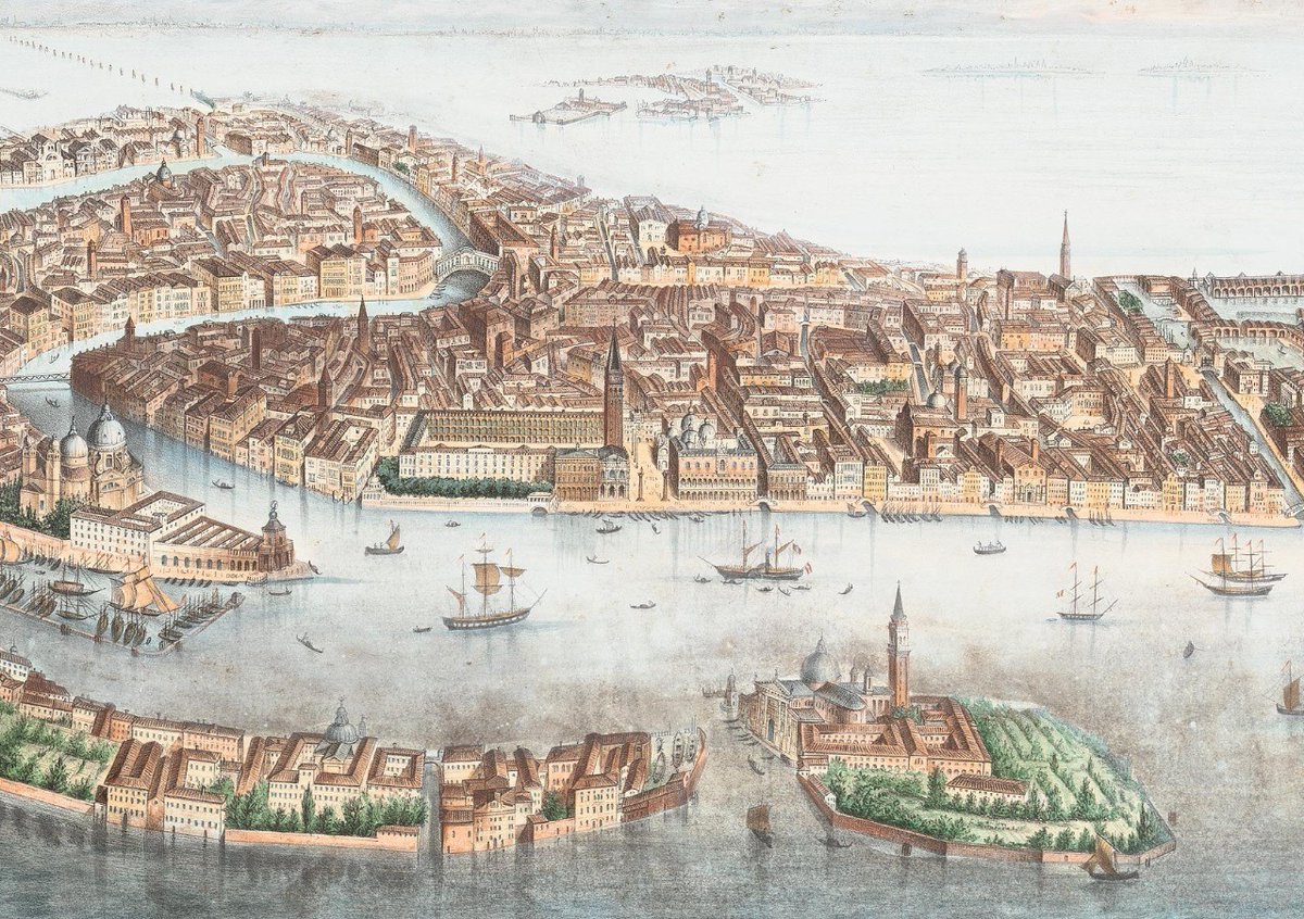 vintagemapstore's tweet image. Aerial view of Venice, c. 1840