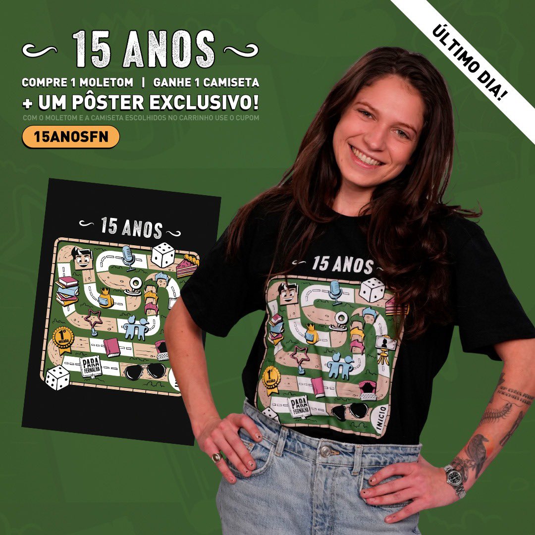 netolaboficial's tweet image. ÚLTIMO DIA para adquirir a coleção de 15 anos do canal!
Clique aqui: lolja.com.br/felipe-neto
