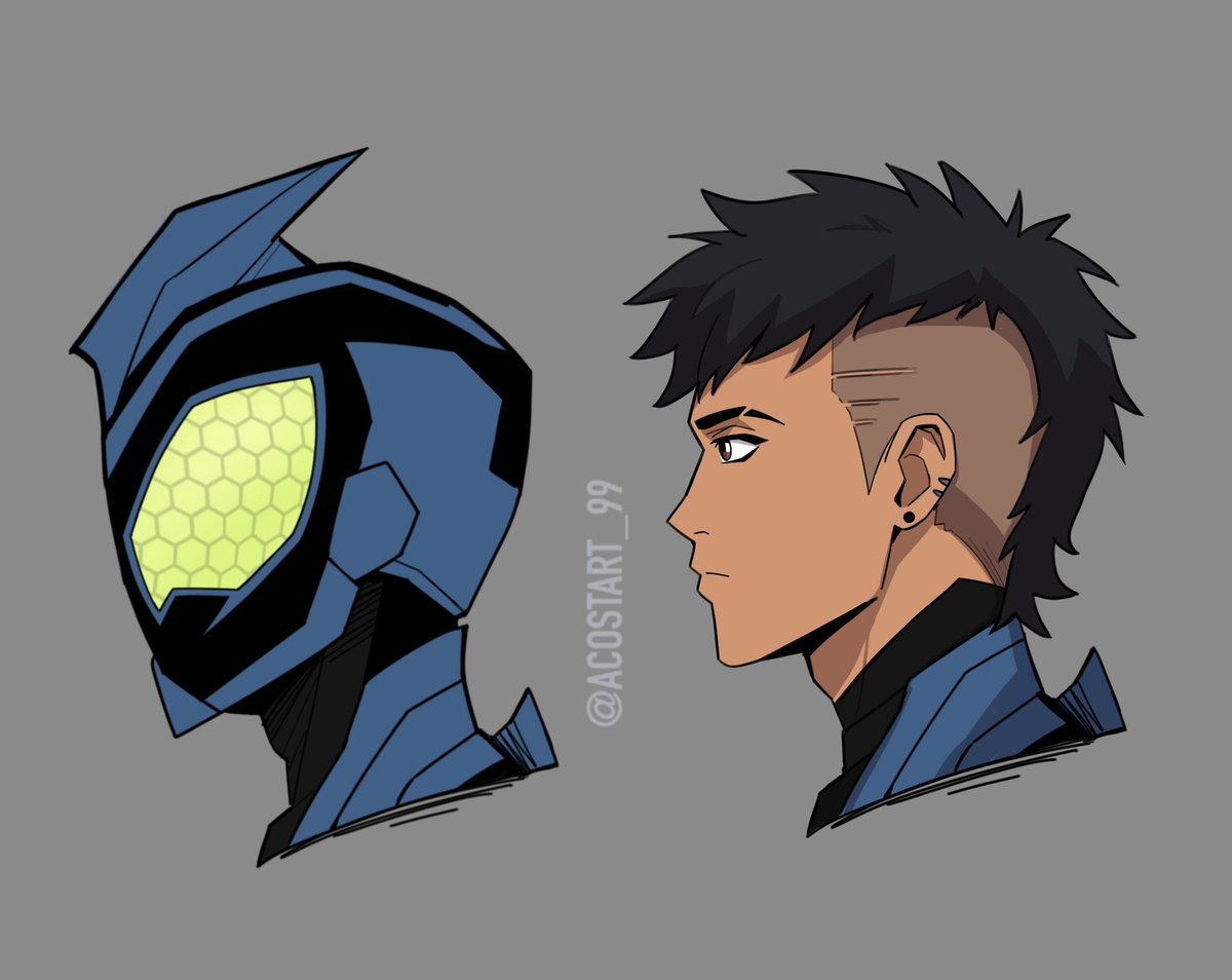 To clear things up Toku beetle Variant A was the winner lol 😆 here’s the final look with unmasked Fohawk Jaime. Thanks again for everyone’s feedback 😄 full design will be shared soon! 
#DCU