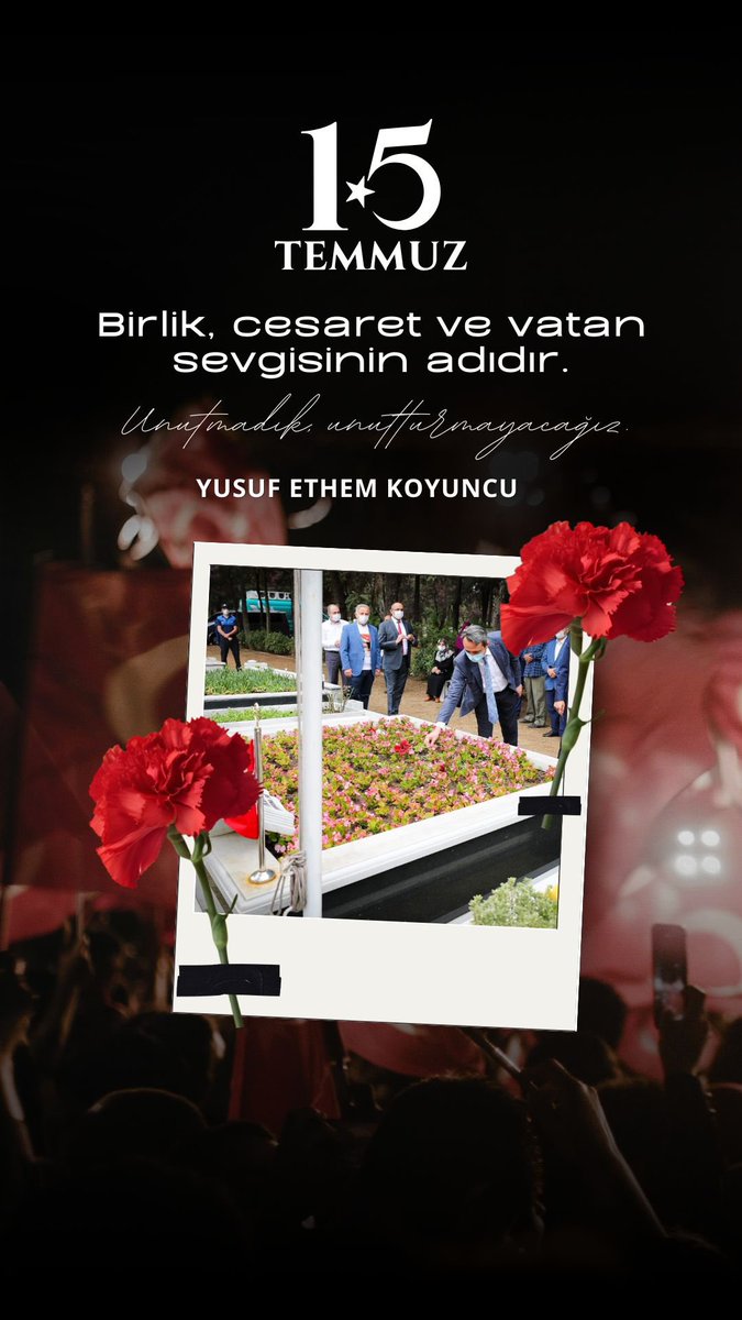 15 Temmuz,
Birlik,cesaret ve vatan sevgisinin adıdır…
#unutmadık 
#unutturmayacağız 
#15TemmuzDemokrasiveMilliBirlikGünü