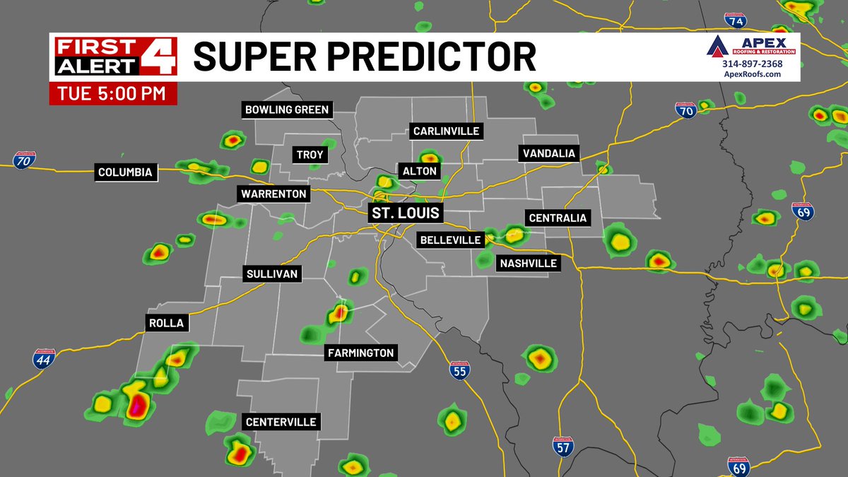 SteveTempleton's tweet image. Tuesday afternoon-evening will have some bubble up storms that can produce 40-60 mph winds & isolated flooding. This is not a widespread or high end severe threat, but these heavy storms can pack a punch of wind and flooding where they hit #FirstAlert4