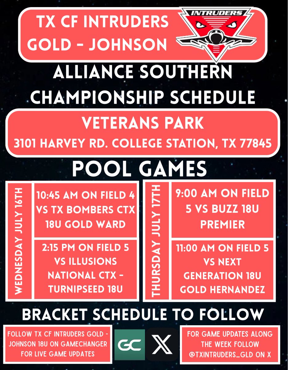 ⬇️ LAST TOURNEY OF THE SUMMER ⬇️

After a finish in the Gold Bracket and a 3rd place run we are excited to get back out and compete in College Station in our last tournament of the year! Stay tuned for bracket updates.