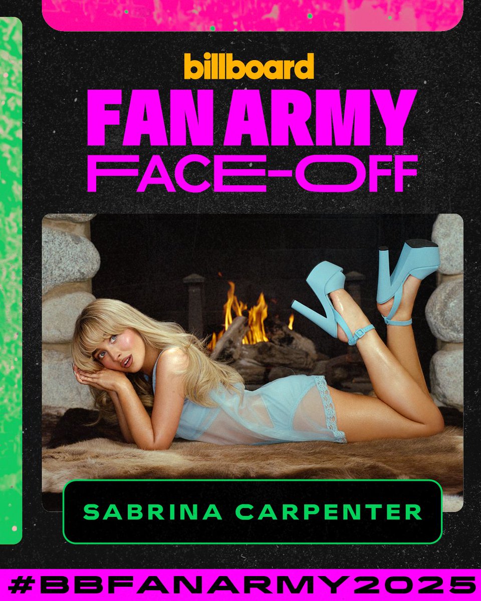 billboard's tweet photo. Does Ángela Aguilar or Sabrina Carpenter have the stronger fan army? 

Vote now in round 1 of the #BBFanArmy2025 bracket: https://t.co/GTyIWXHkFm https://t.co/RjlJaVftJD