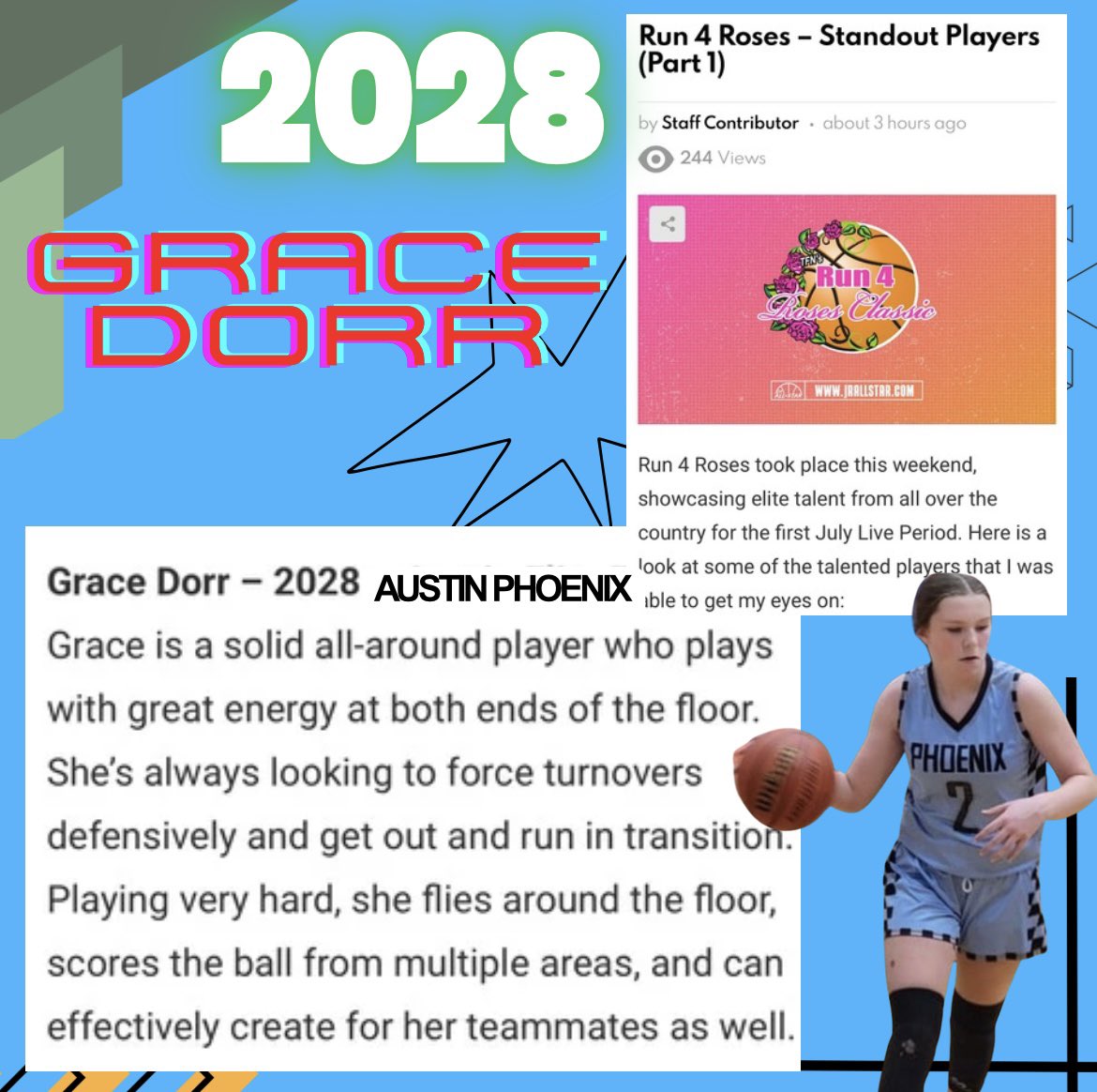 Phoenix Select (@phoenixselect) on Twitter photo Nice writeup for 2028 <a href="/GraceDorr2/">Grace Dorr</a> by <a href="/JrAllStarBB/">Jr. All-Star Girls Basketball</a> from <a href="/TFNsRun4Roses/">TFN's Run 4 Roses</a> in Louisville🔥
<a href="/VandegriftGBB/">Vandegrift Girls Basketball</a> Nice writeup for 2028 <a href="/GraceDorr2/">Grace Dorr</a> by <a href="/JrAllStarBB/">Jr. All-Star Girls Basketball</a> from <a href="/TFNsRun4Roses/">TFN's Run 4 Roses</a> in Louisville🔥
<a href="/VandegriftGBB/">Vandegrift Girls Basketball</a>