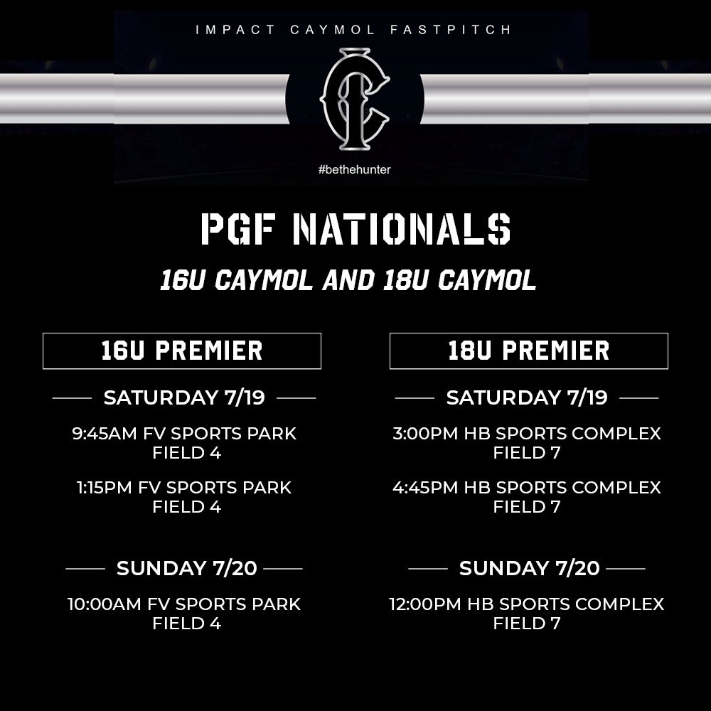 PGF NATIONALS!
Pool Play Schedule