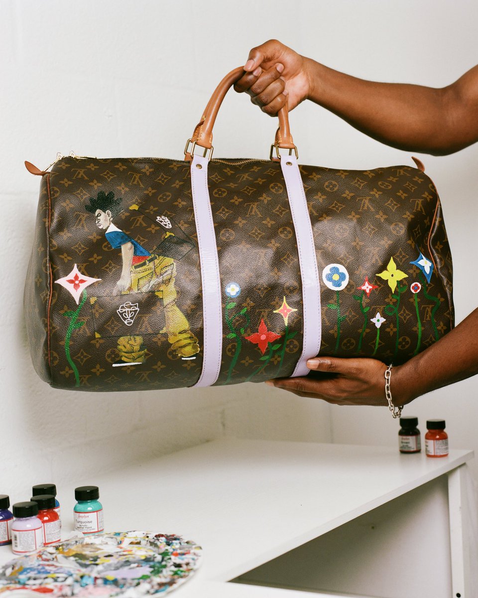 LV duffle bag painted by me