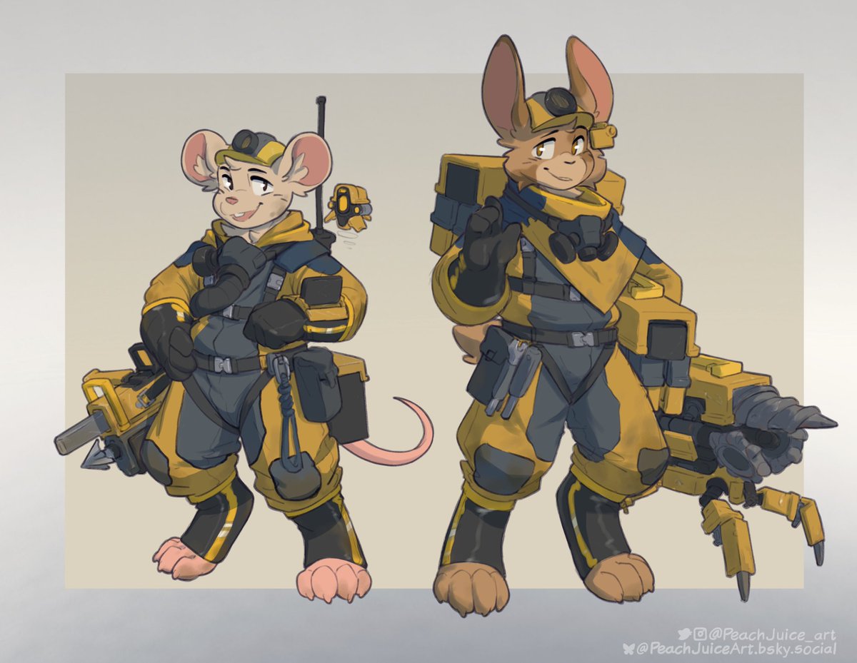 Two little mining critters I just designed ⛏️