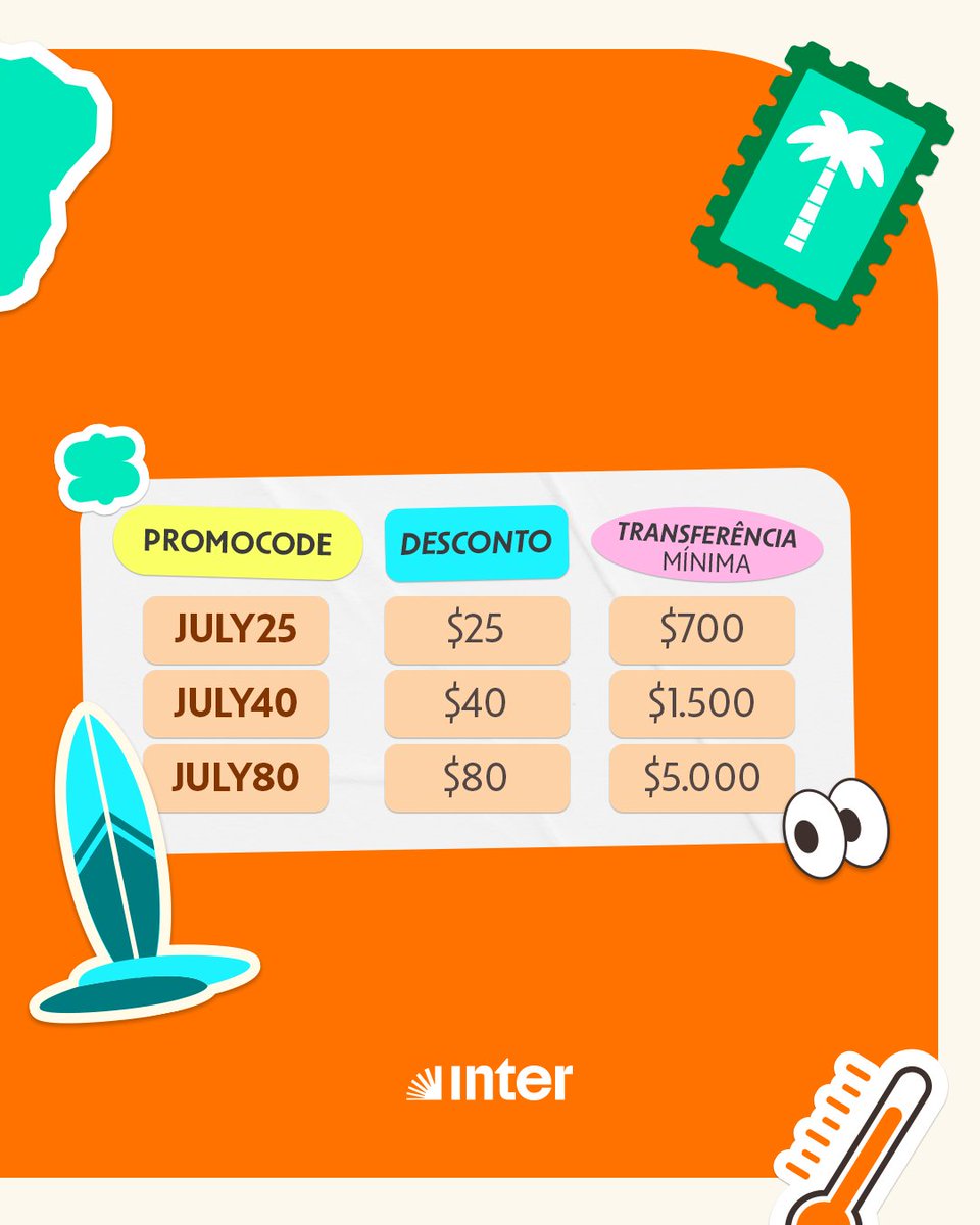 🔥 JULY HEAT chegou com tudo!​

Durante todo o mês de julho, você aproveita condições especiais para enviar dinheiro pro Brasil com rapidez e segurança.​

💸 Pix direto pra conta de quem você ama;​
💰 Dinheiro de volta;​
⏱️ Transferência em minutos​

Não deixe pra depois,