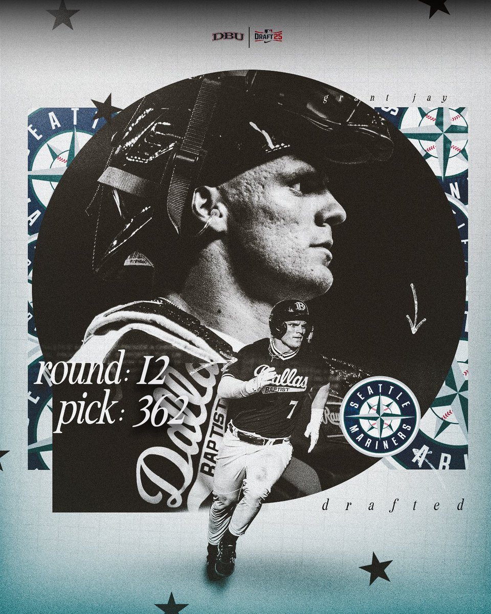 DBU_Baseball's tweet image. แดแดส'๊ฑ สแดแดแด
แดแด
แดกแด๊ฑแด
With the 362nd pick in the 2025 MLB Draft, the Seattle Mariners select Grant Jay ๐ฑ