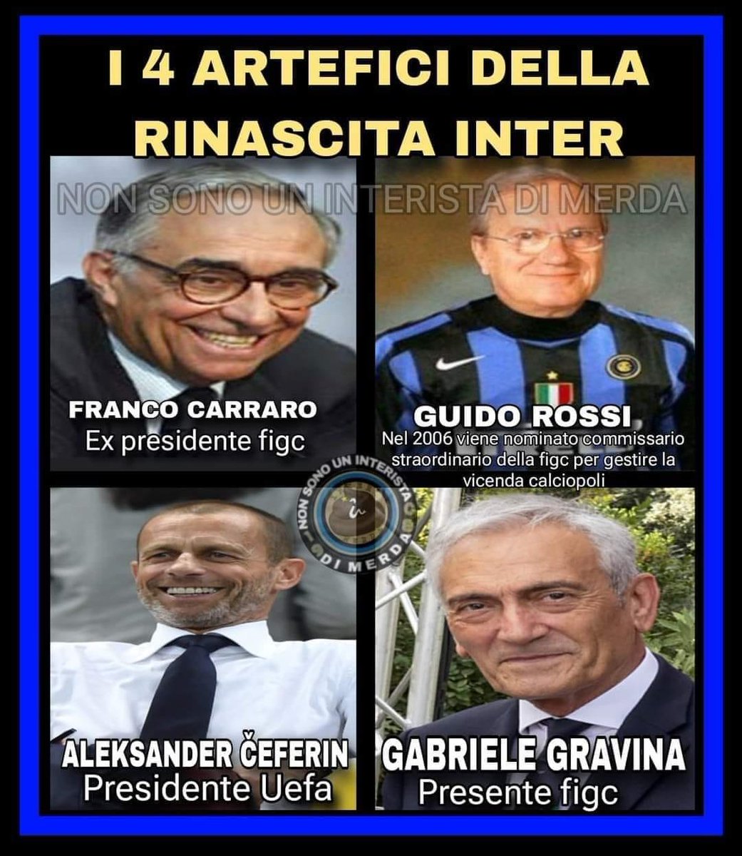 Ci sarà da divertirsi. 🤡
Ceferin, Gravina, Marotta, Inter.

Dai un'occhiata al video di LUCA LORUSSO 🔵! #TikTok vm.tiktok.com/ZNdaDgdPH/