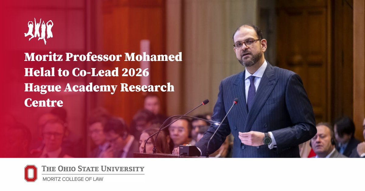 From Columbus to The Hague! Our Buckeye Professor Mohamed Helal has been appointed Co-Director of Research for 2026 by the elite Curatorium of the Hague Academy, tackling critical International Law &amp; Cyberspace issues. #GoBucks Read about it: bit.ly/3TwOtJR