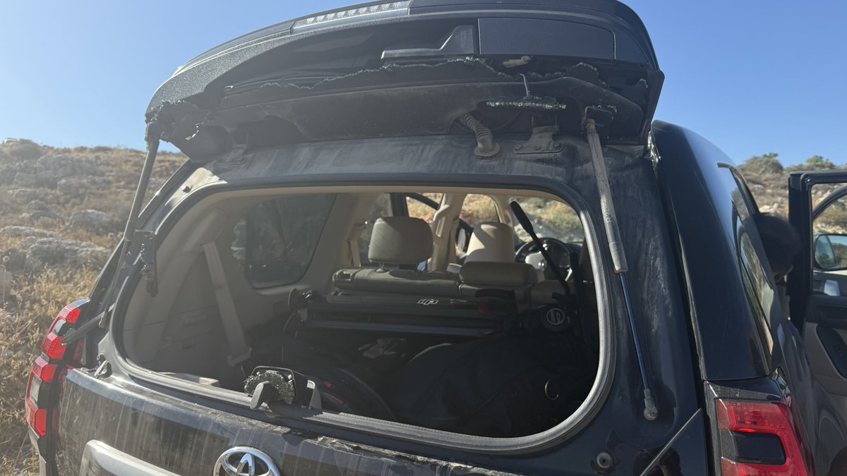 As we were covering this story, my team &amp; I were attacked by Israeli settlers. The back window of our vehicle was smashed, but we managed to escape unharmed.  
This is just a sliver of the reality many Palestinians face in the West Bank amid rising settler violence.