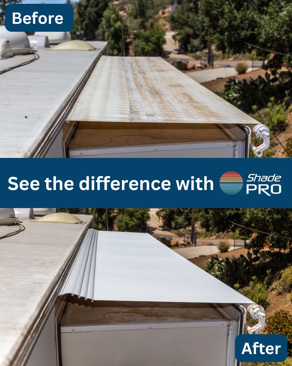 RVawnings's tweet photo. Worn or faded slide out? Upgrade with our replacement fabrics, built tough to protect your RV and give it a fresh, clean look.

✔️ Heavy-duty vinyl or acrylic
✔️ Fits top brands like Carefree &amp; Dometic
✔️ Easy install, built to last

Shop the best at https://t.co/FTGfu3uoqe 🚐 https://t.co/OXygGsgHLI
