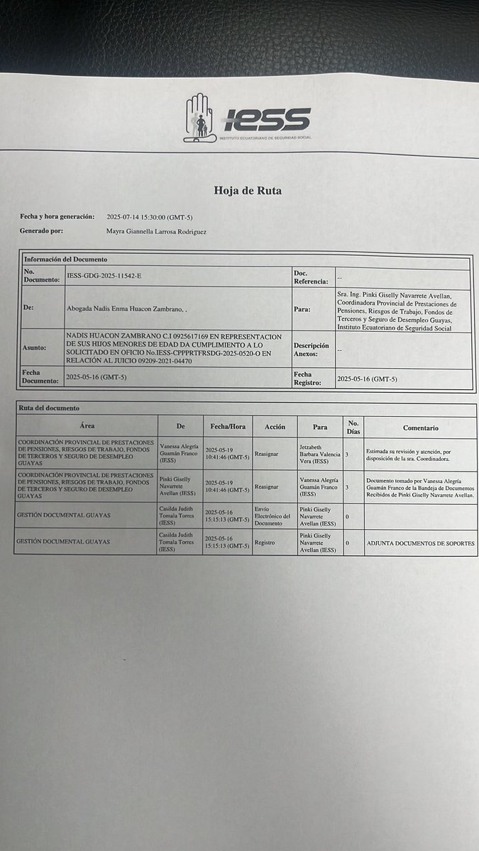 nadishuaconz's tweet photo. @IESSec @IESSGuayas 

2 meses para dar respuesta a una orden judicial y en módulo siguen indicando que hay que esperar 15 días más. Desde 16-05-2025, ninguna gestión o avance del trámite y seguimos… https://t.co/aUqTNDkdZD