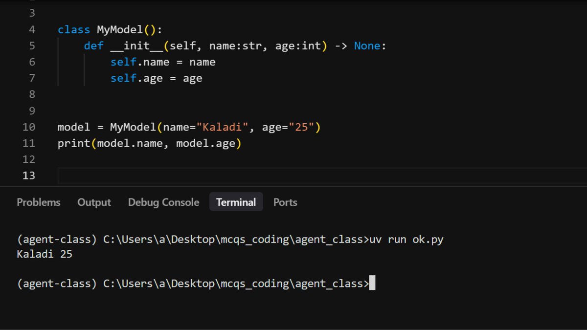 subhankaladi15's tweet image. We use Pydantic for runtime validation. Without it, Python only shows type hints in IDE, not real checks. In the first two pics (without Pydantic), even wrong types work. In the last ones (with Pydantic), wrong types raise errors. That’s why we use BaseModel. Thanks!
#Pydantic