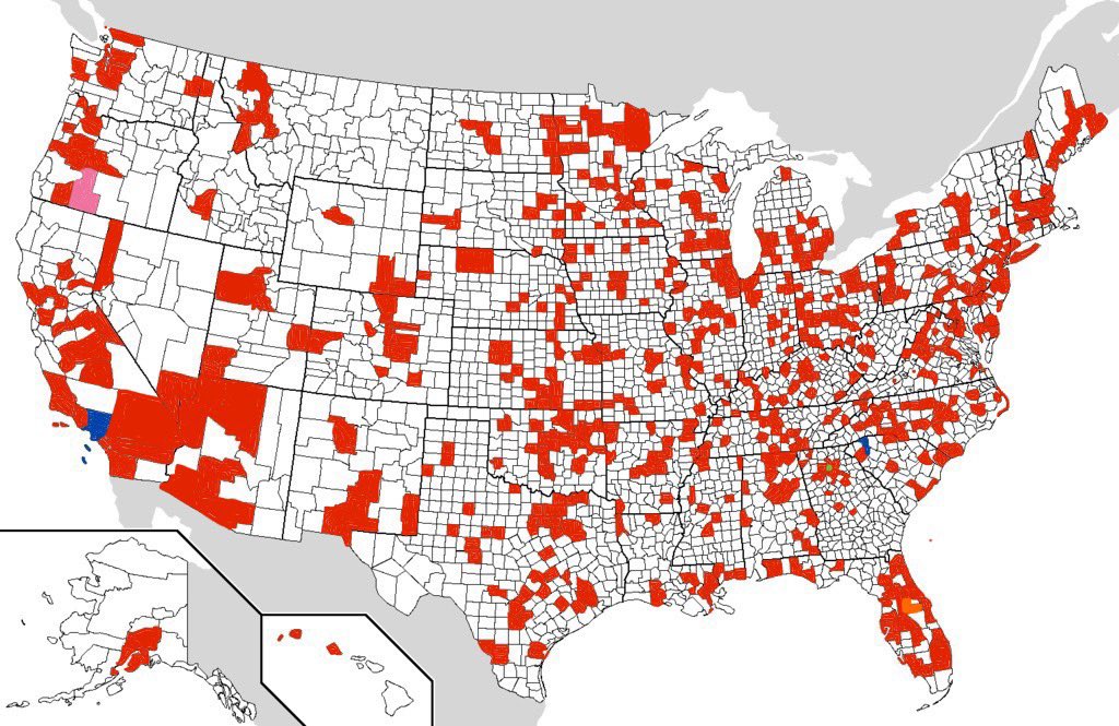 Third update!!!

Excellent progress…every U.S. state has been accounted for. Still a lot of counties to be counted.

If your county is still white, comment it!!