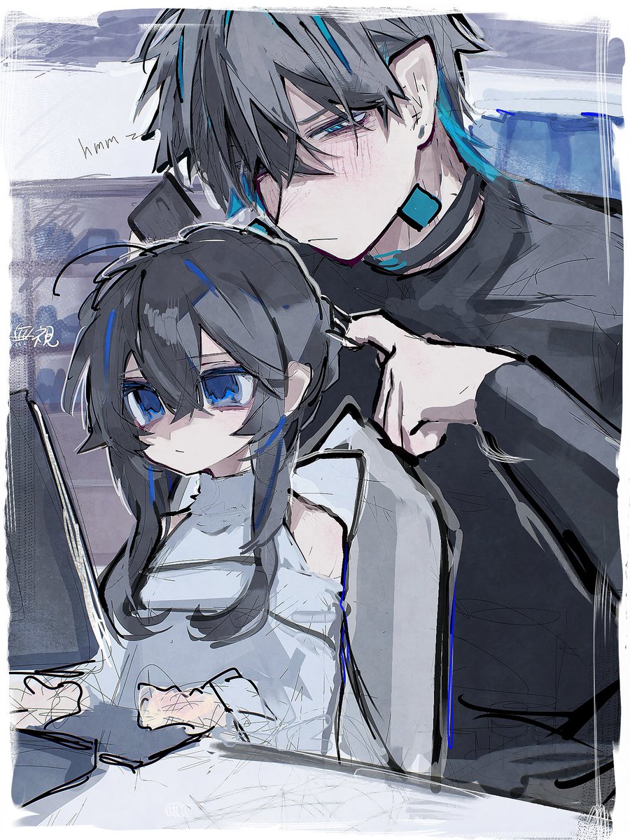 This_is_dead_X3's tweet image. 加筆加工で無理やり完成させたから見えにくいかも
創作男女