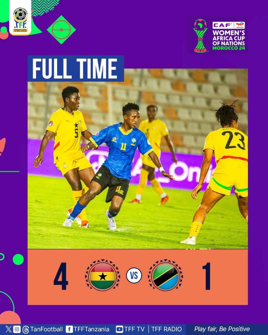 TWIGA STARS (@twigastars) on Twitter photo FT’ Ghana 🇬🇭4️⃣- 1️⃣ 🇹🇿 Tanzania
#TotalEnergiesWAFCON24 <a href="/CAF_Online/">CAF_Online</a> <a href="/CAFwomen/">CAF Women’s Football</a> <a href="/twigastars/">TWIGA STARS</a> FT’ Ghana 🇬🇭4️⃣- 1️⃣ 🇹🇿 Tanzania
#TotalEnergiesWAFCON24 <a href="/CAF_Online/">CAF_Online</a> <a href="/CAFwomen/">CAF Women’s Football</a> <a href="/twigastars/">TWIGA STARS</a>