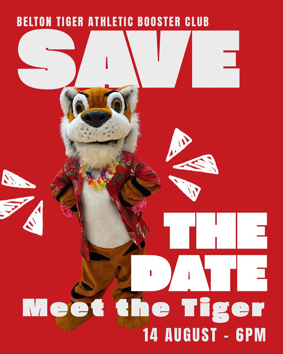 Save the Date 🐅 Meet the Tiger is August 14th at 6pm! 🤩