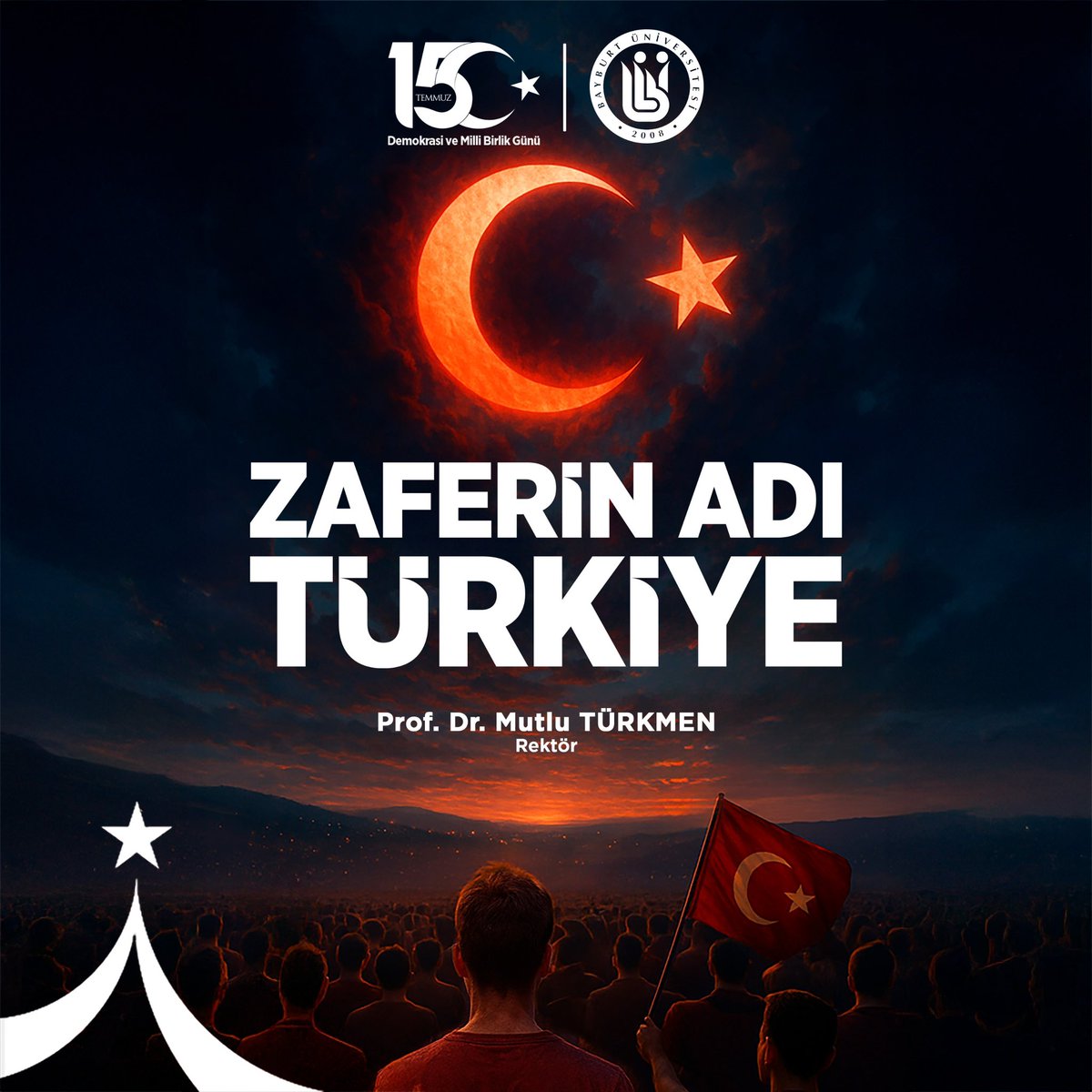 Hainin adı sanı unutulur gider. Ancak zaferin adı her daim millettir; Türkiye’dir ve Türkiye Cumhuriyeti ilelebet milletiyle payidar kalacaktır. 🇹🇷

15 Temmuz Demokrasi ve Millî Birlik Günümüzü, şehitlerimiz ve gazilerimizin aziz hatıralarına saygıyla anıyor; necip milletimizin