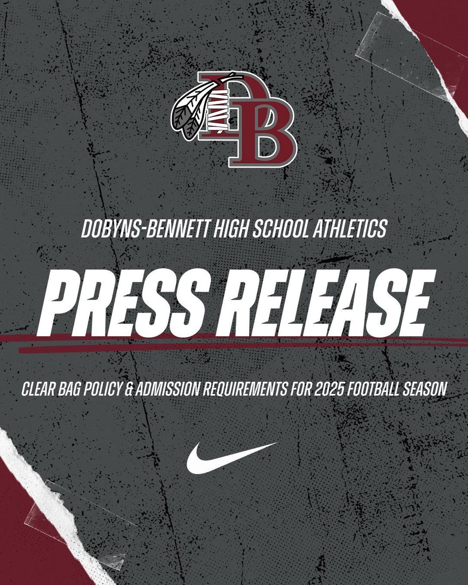 PRESS RELEASE - Clear Bag Policy &amp; Admission Guidelines for 2025 Football Season

Click here to read more --&gt; edl.io/n2085982