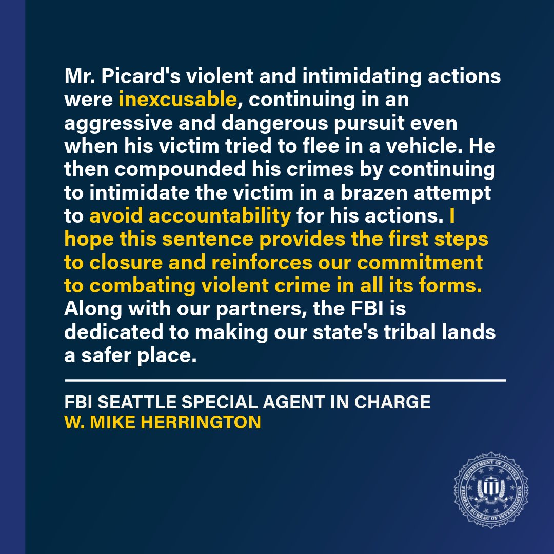 FBISeattle's tweet image. Nespelem Man Sentenced to Four Years in Prison for Assaulting His Intimate Partner with a Firearm and Attempted Witness Tampering. To read more, visit ow.ly/Es3C50WmJZh