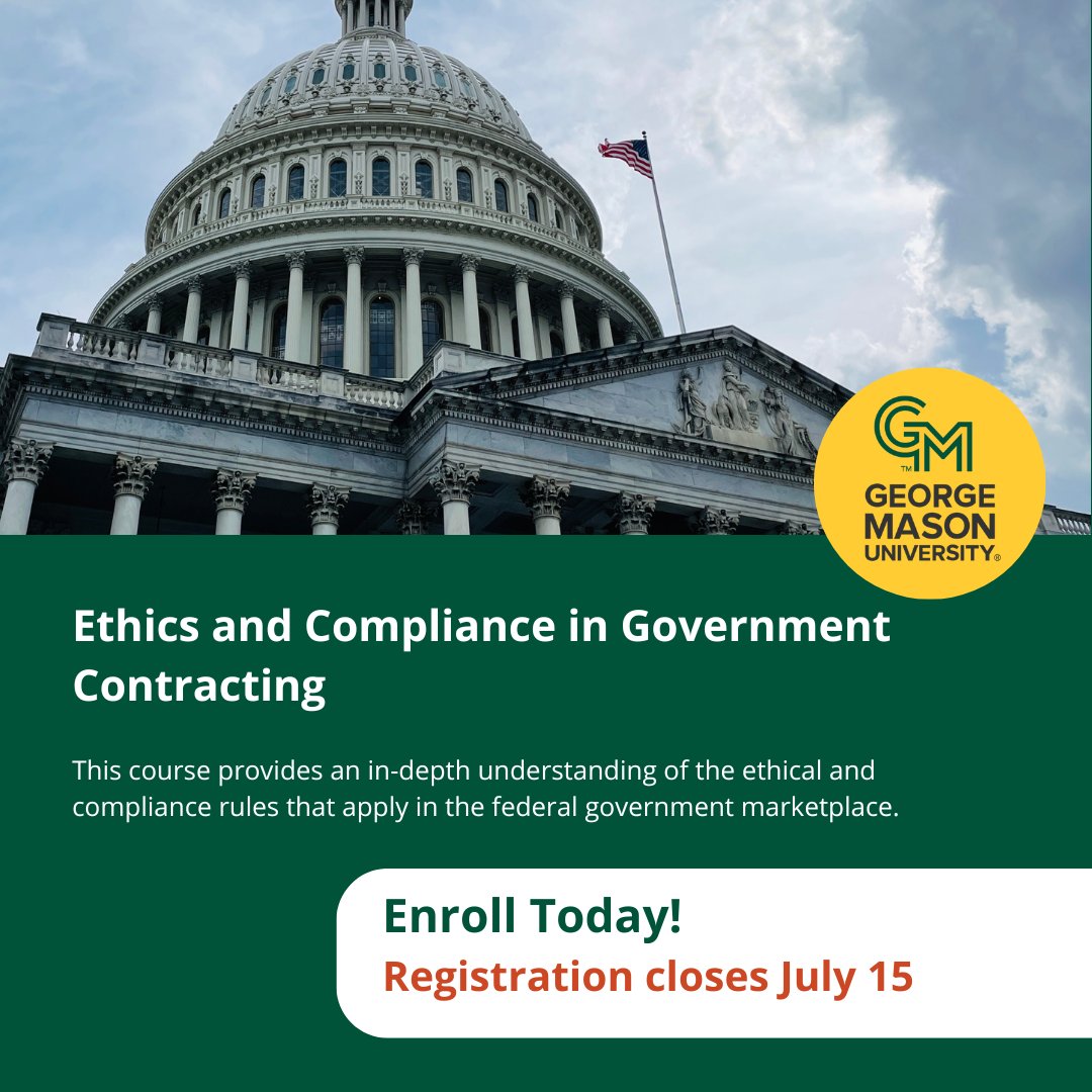 Earn the respect and trust of your employers, with the Ethics and Compliance in Government Contracting training!  Protect your credibility by learning the most up to date legal and ethical conduct. Our next Ethics and Compliance training is July 16th, register by 7/15!