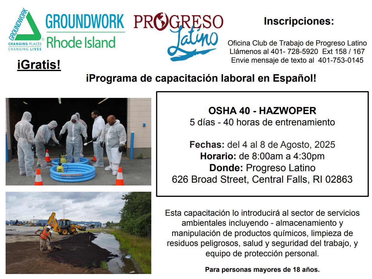 Te invitamos a inscribirte en el entrenamiento y certificación OSHA 40, una oportunidad valiosa para ampliar tus conocimientos en seguridad laboral y mejorar tu perfil profesional.

¡Inscríbete hoy y prepárate para avanzar en tu carrera!